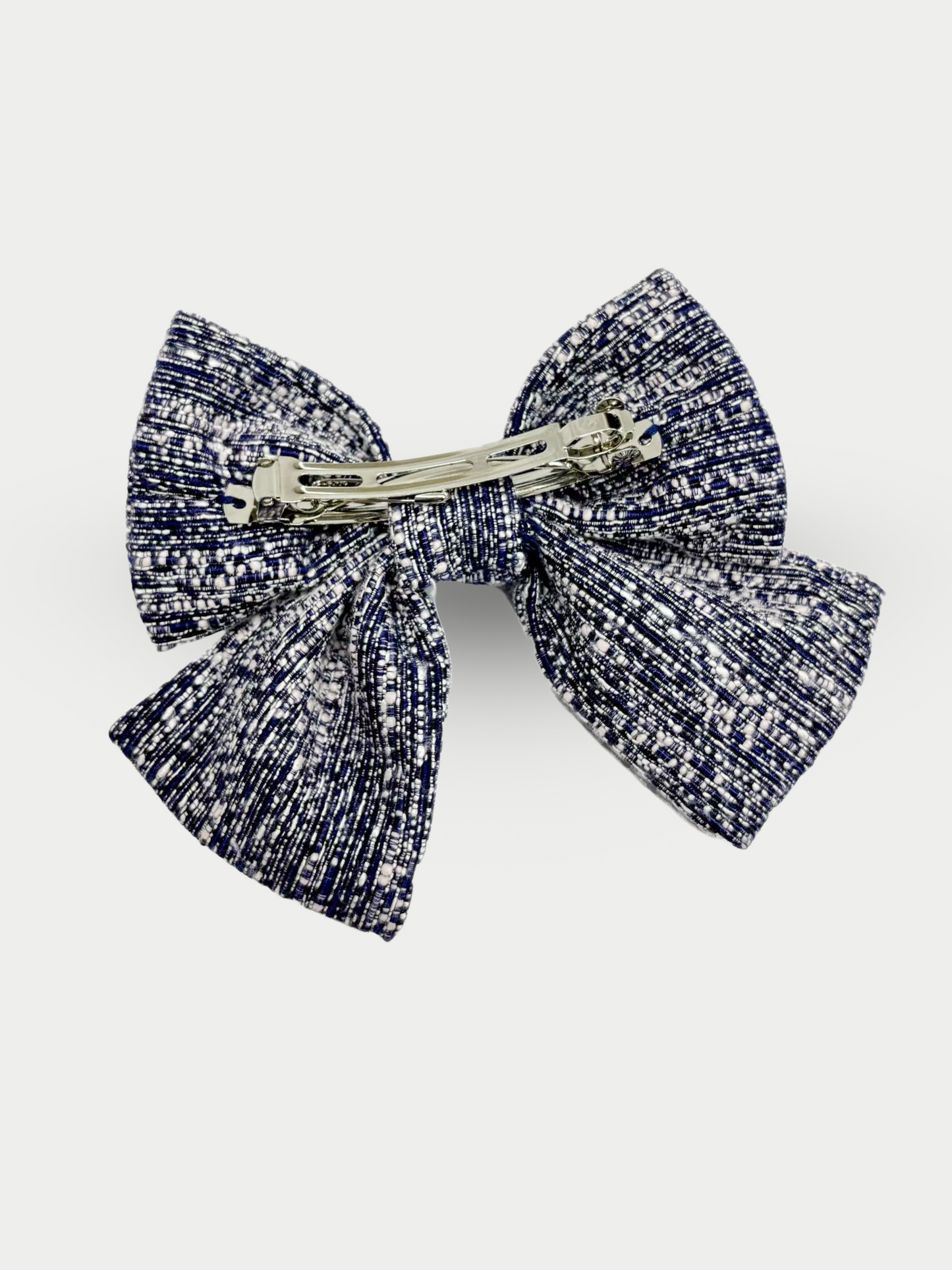 Tweed Pearl Ribbon Barrette