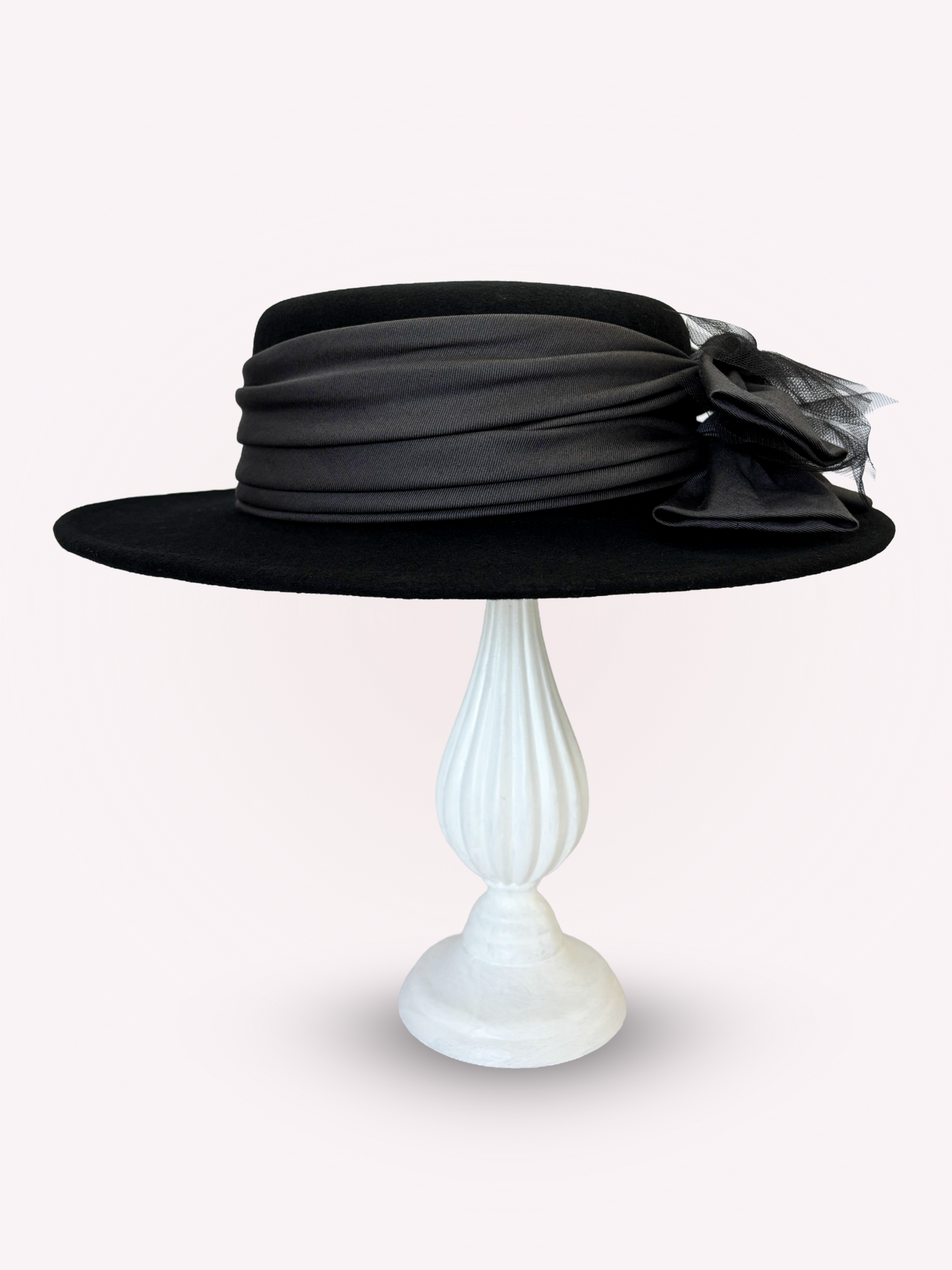 W Tulle Ribbon Canotier