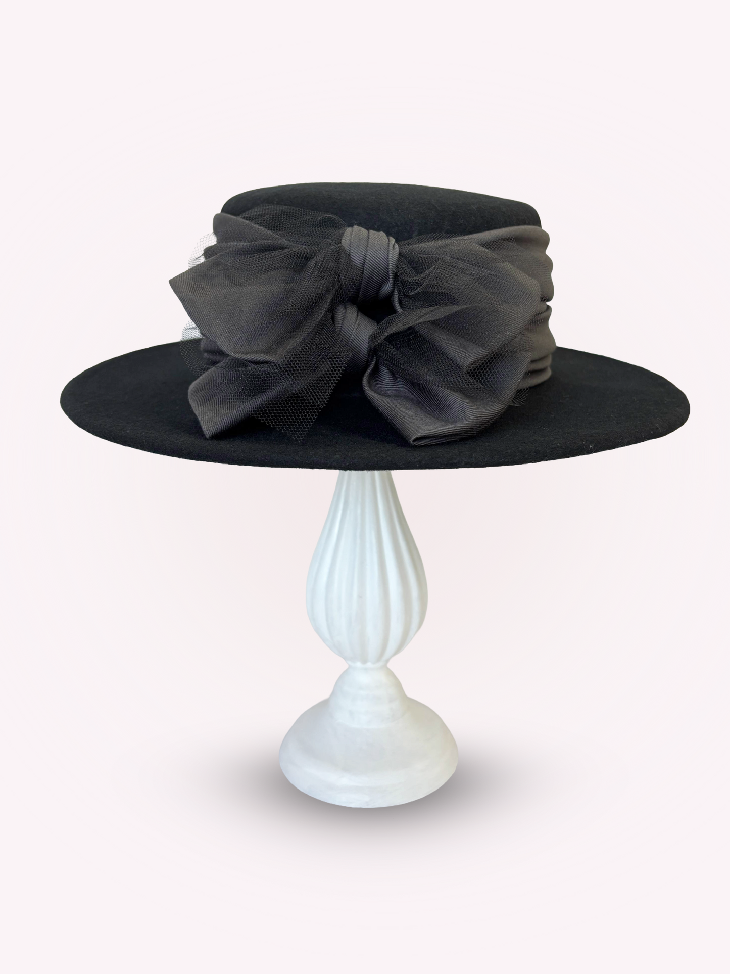 W Tulle Ribbon Canotier