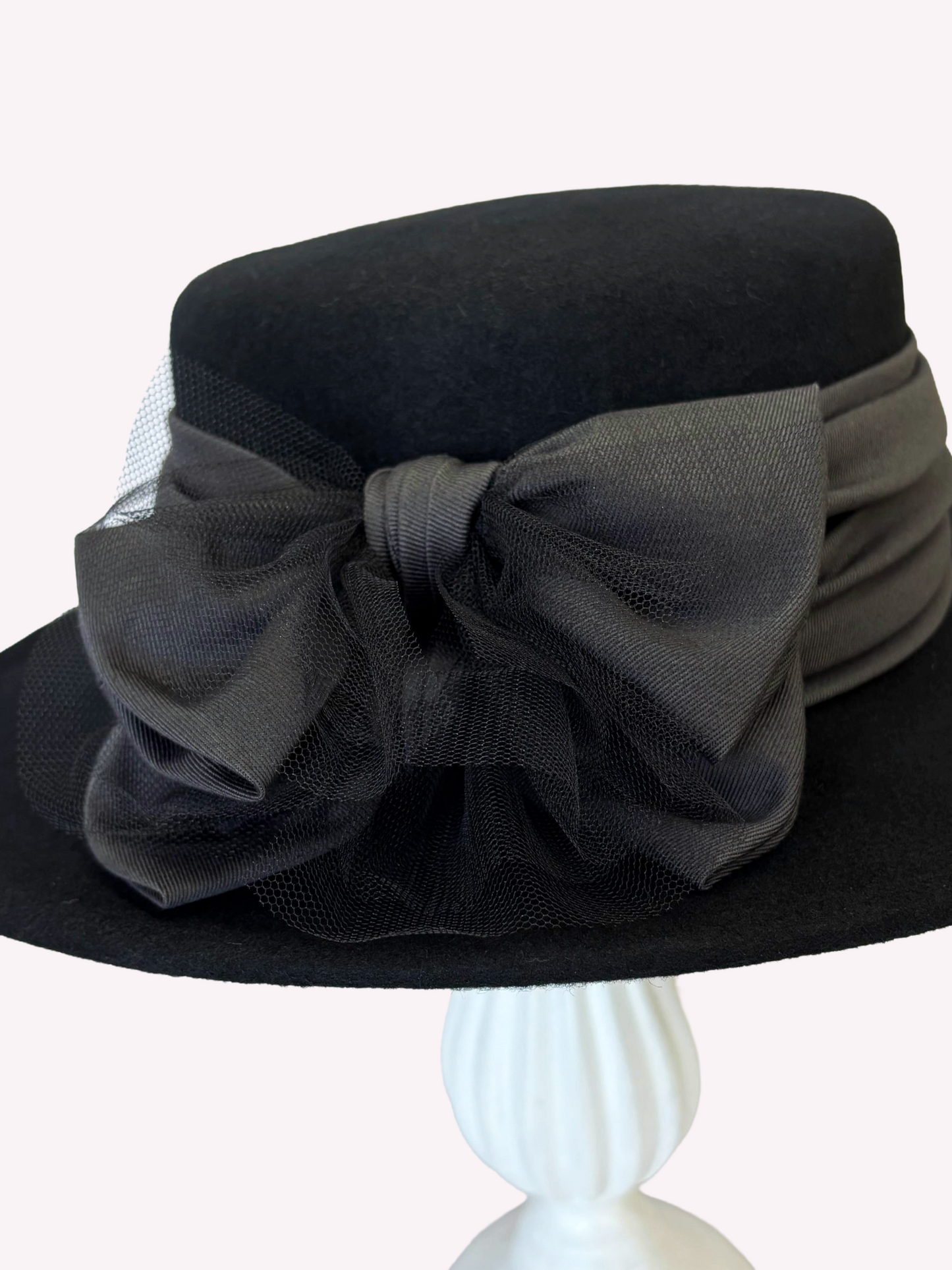 W Tulle Ribbon Canotier