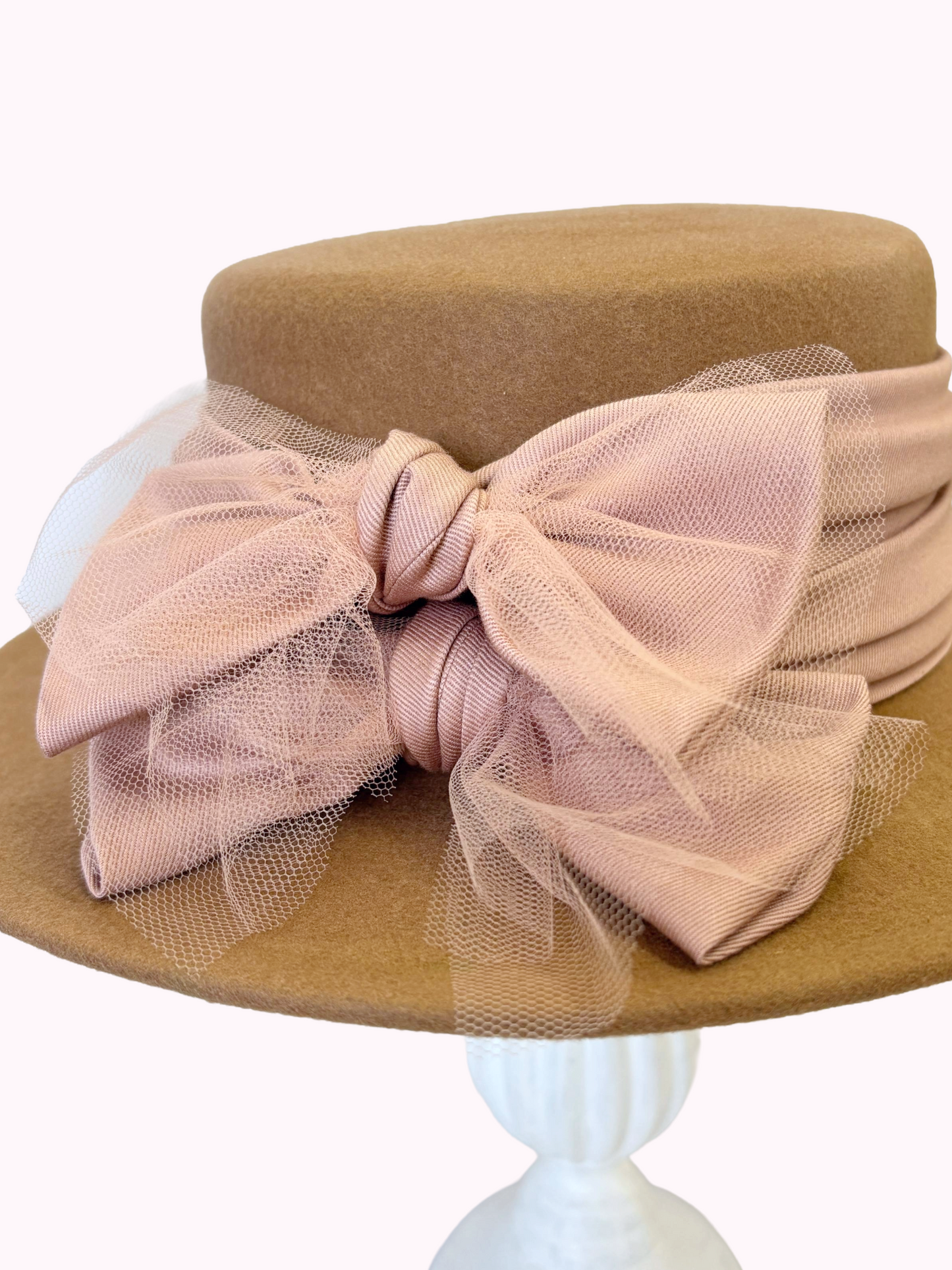 W Tulle Ribbon Canotier