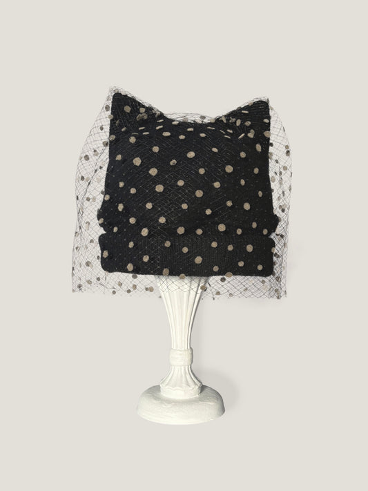 Dot Neco Knit 3|猫耳デザインとドットチュールのニット帽|Blackカラー|商品画像4