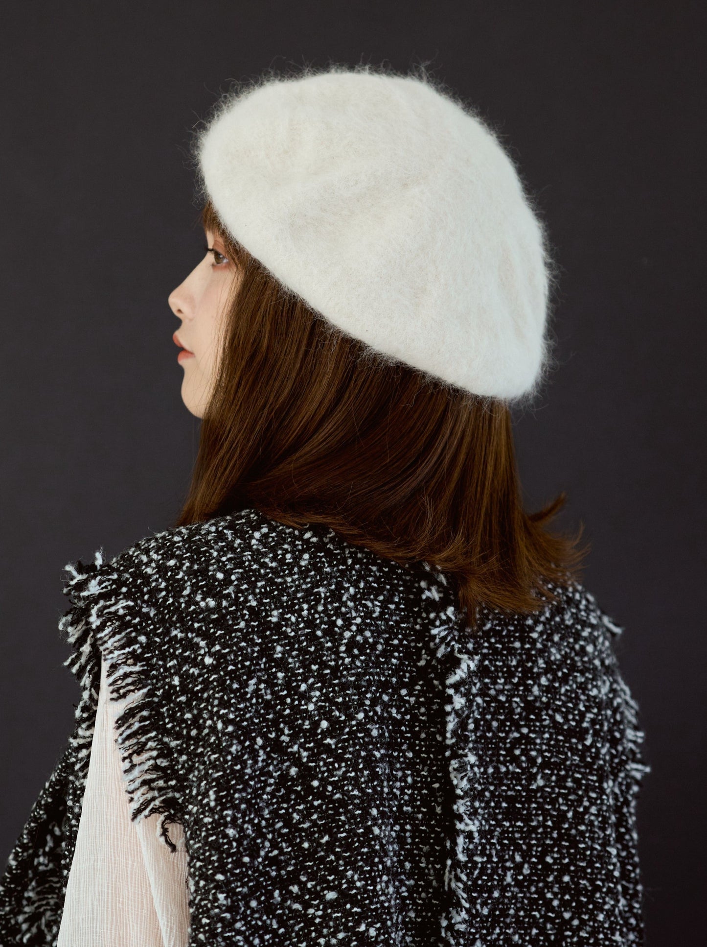 Angora  Fur Beret