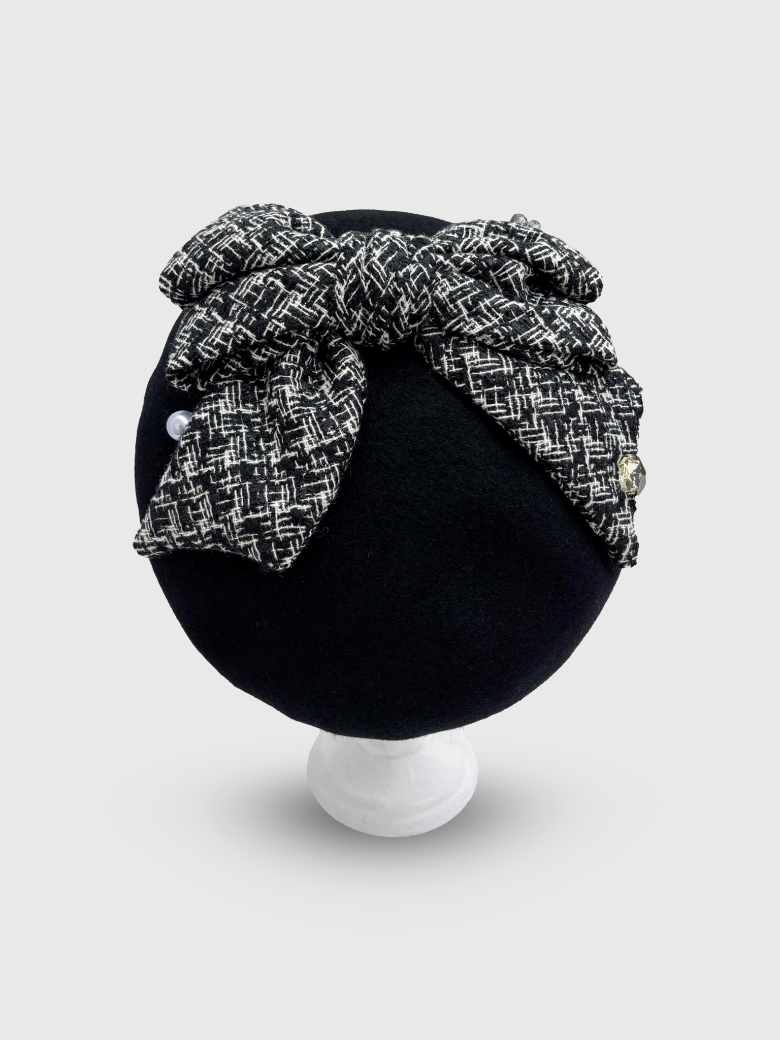 Tweed Ribbon Pearl Beret – ETRE'MIU