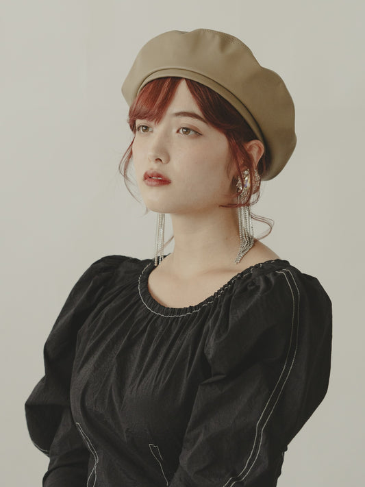 Fake Leather Beret