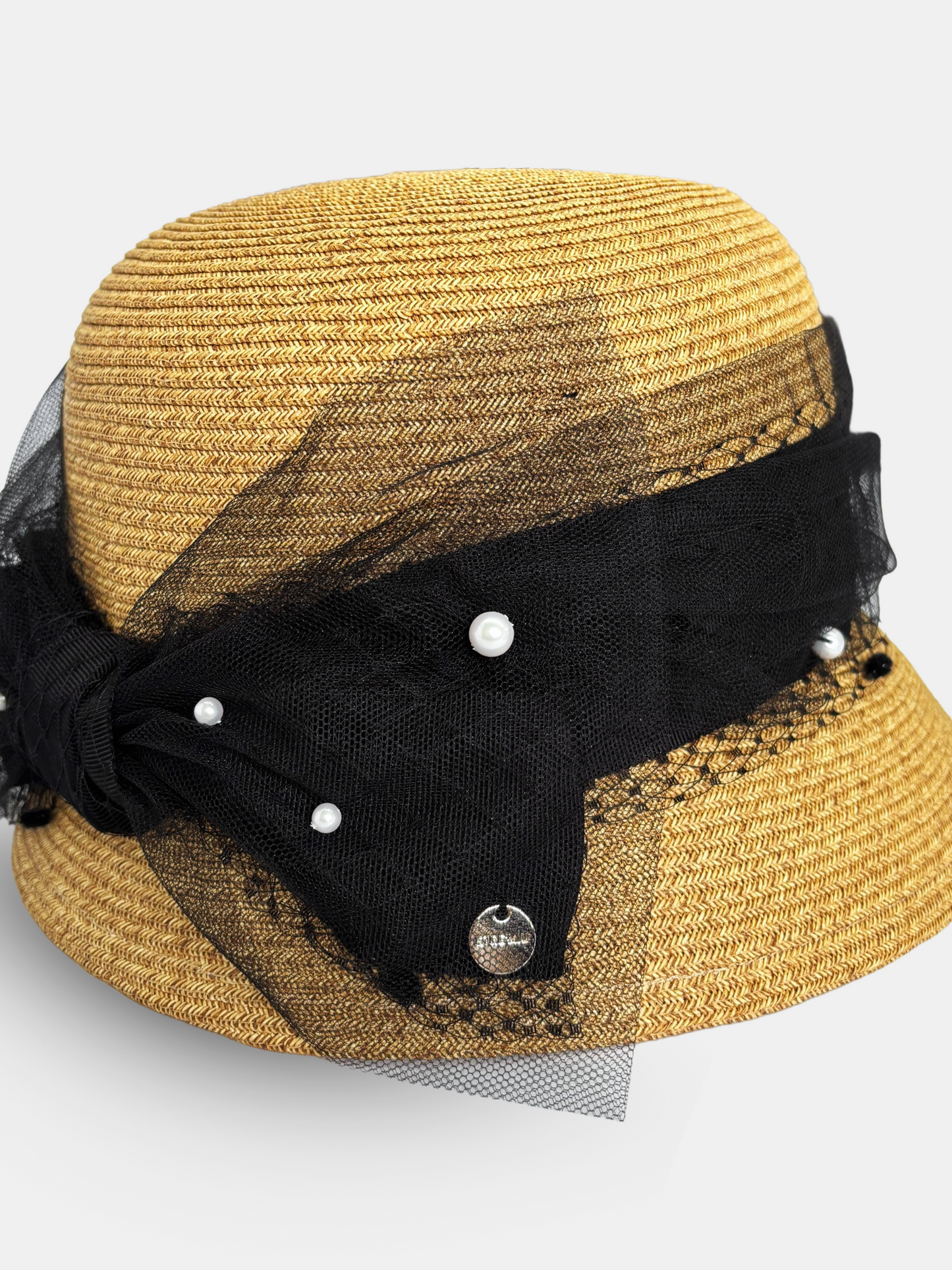 Tulle Ribbon Pearl Bucket Hat