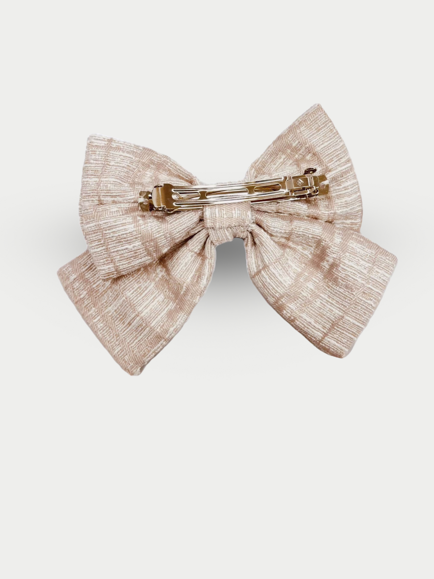 Tweed Pearl Ribbon Barrette　
