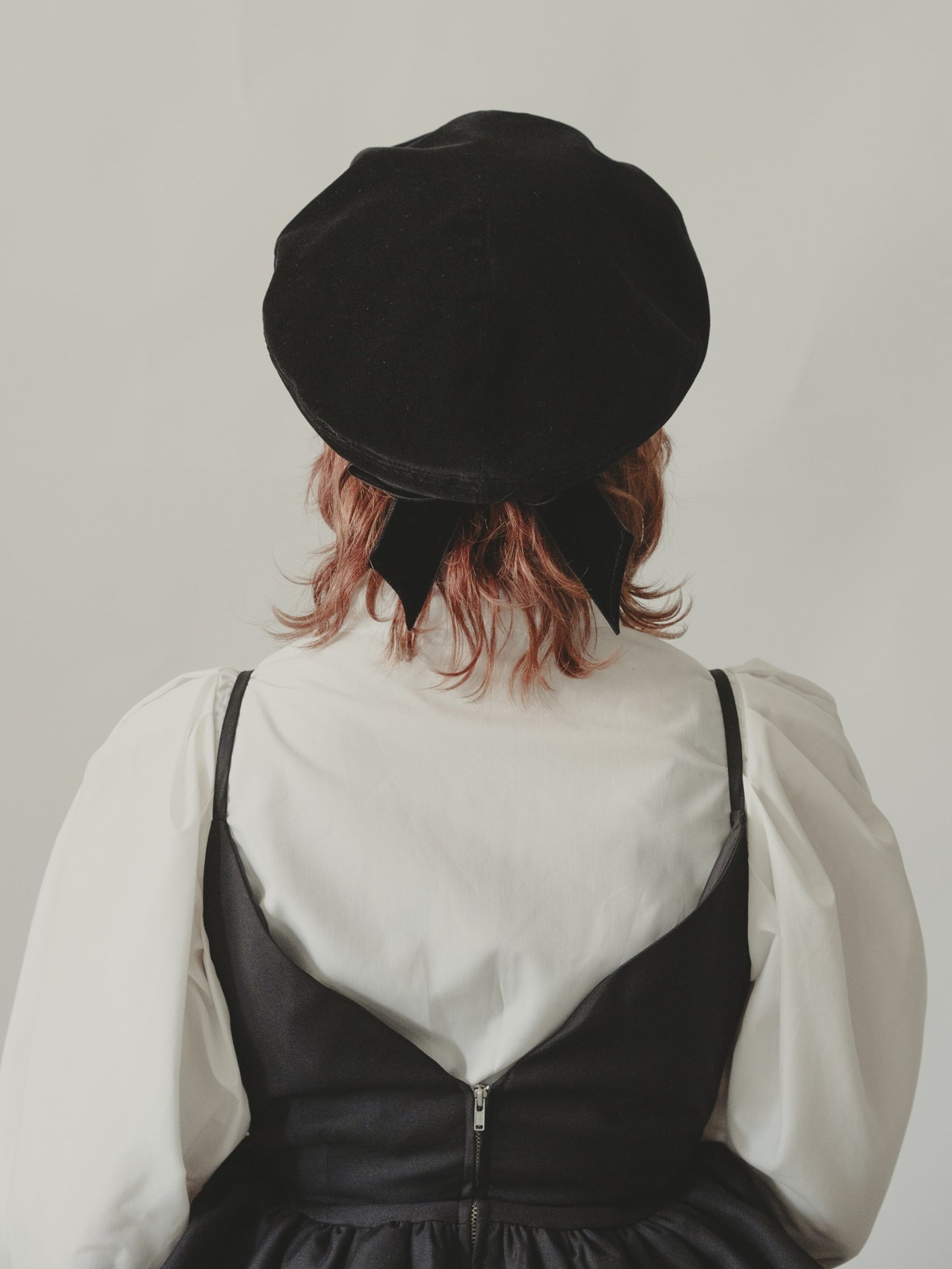 Velour Ribbon Beret