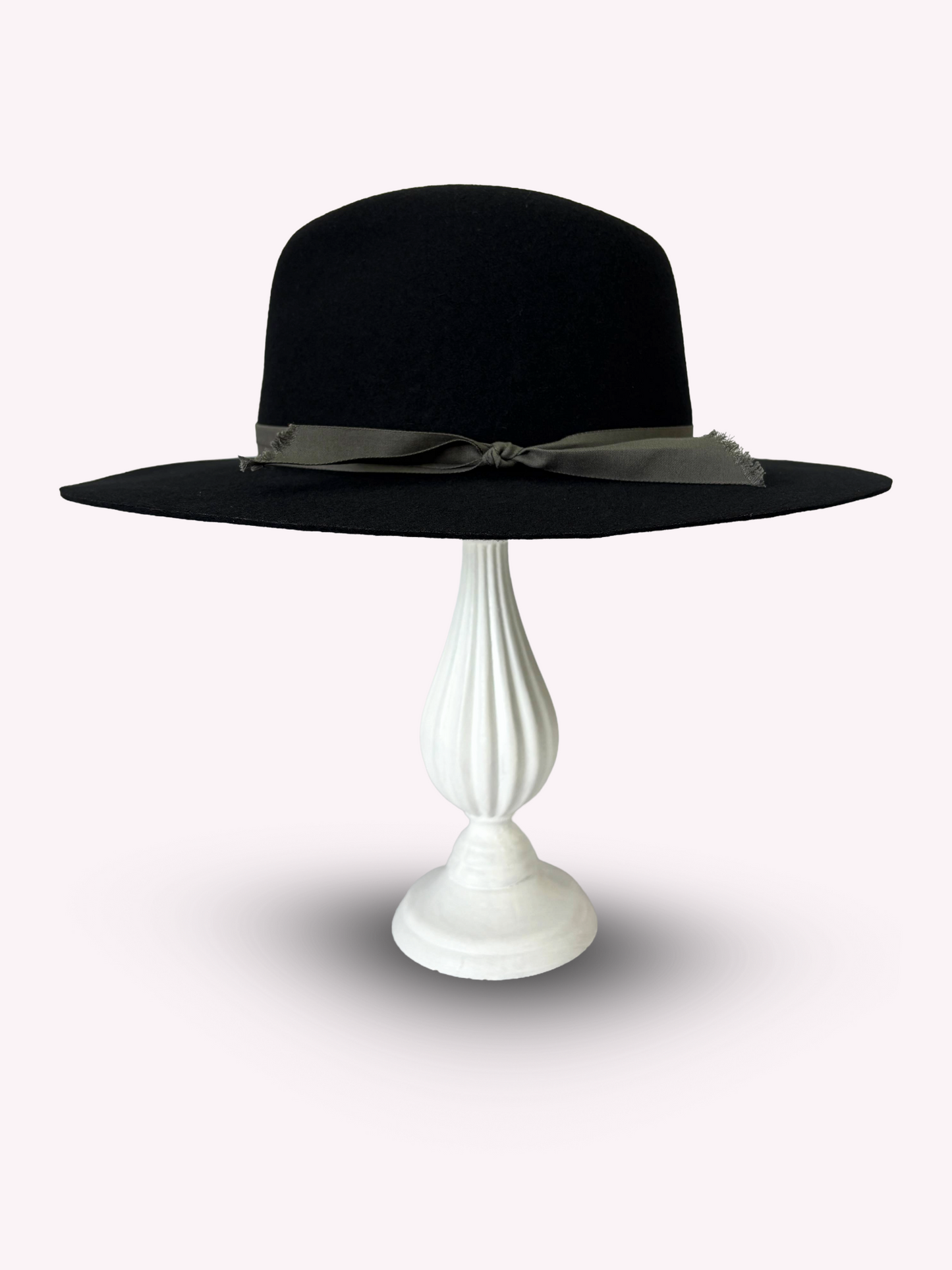 Satin Tie Long Brim Fedora