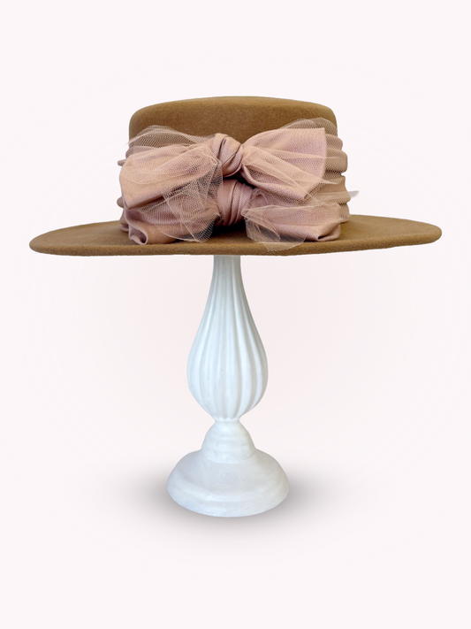 W Tulle Ribbon Canotier