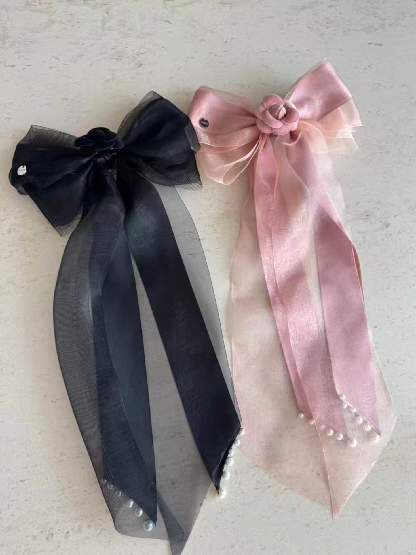 Camellia Ribbon CP Barrette