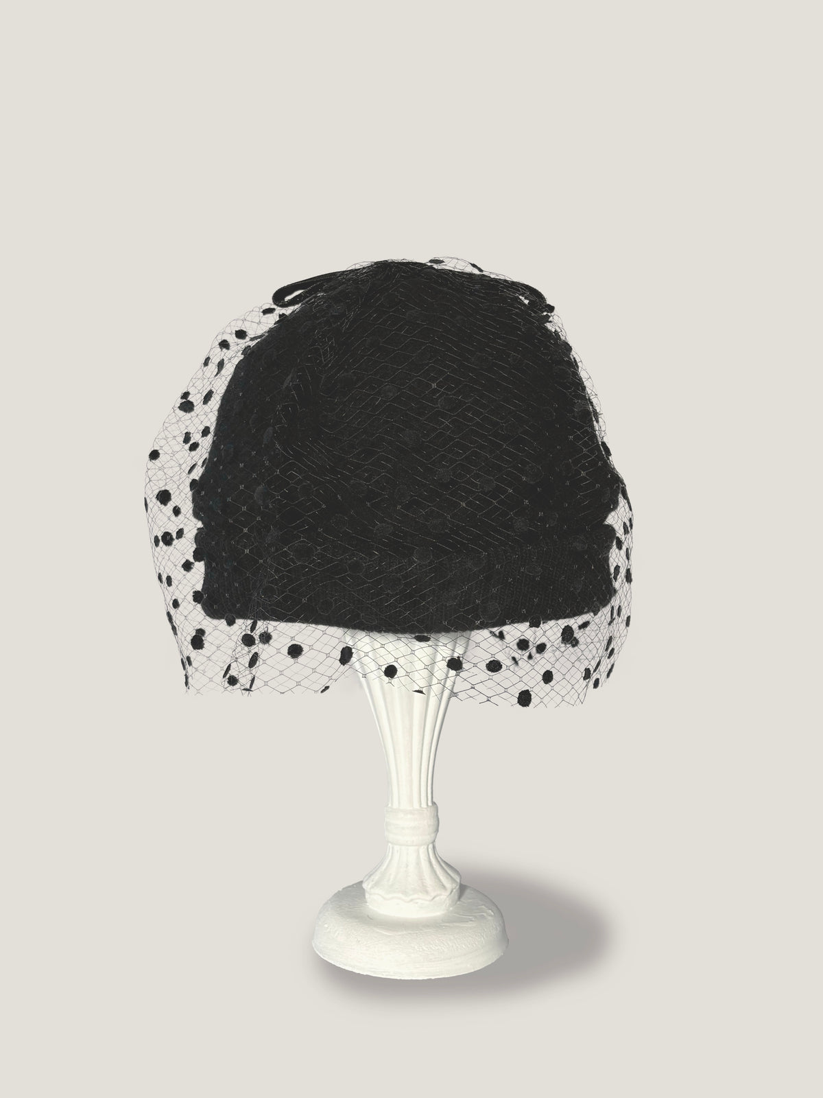 Dot Ribbon Knit 3｜ドットチュールとリボンのニット帽｜Blackカラー｜商品画像5