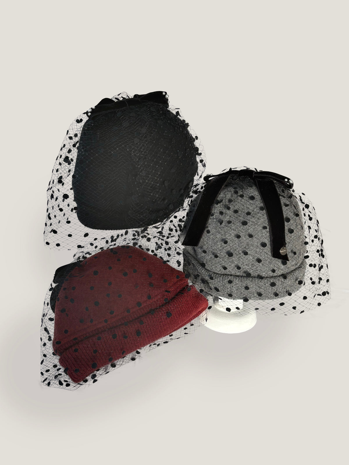 Dot Ribbon Knit 3｜ドットチュールとリボンのニット帽｜商品画像9