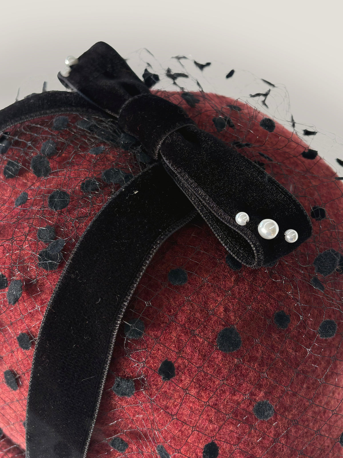 Dot Ribbon Knit 3｜ドットチュールとリボンのニット帽｜Redカラー｜商品画像12
