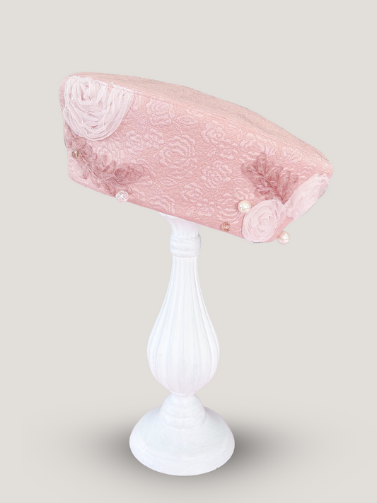 ETRE'MIU Rose Couture Beret バラ柄ジャガード フラワー刺繍 ベレー帽