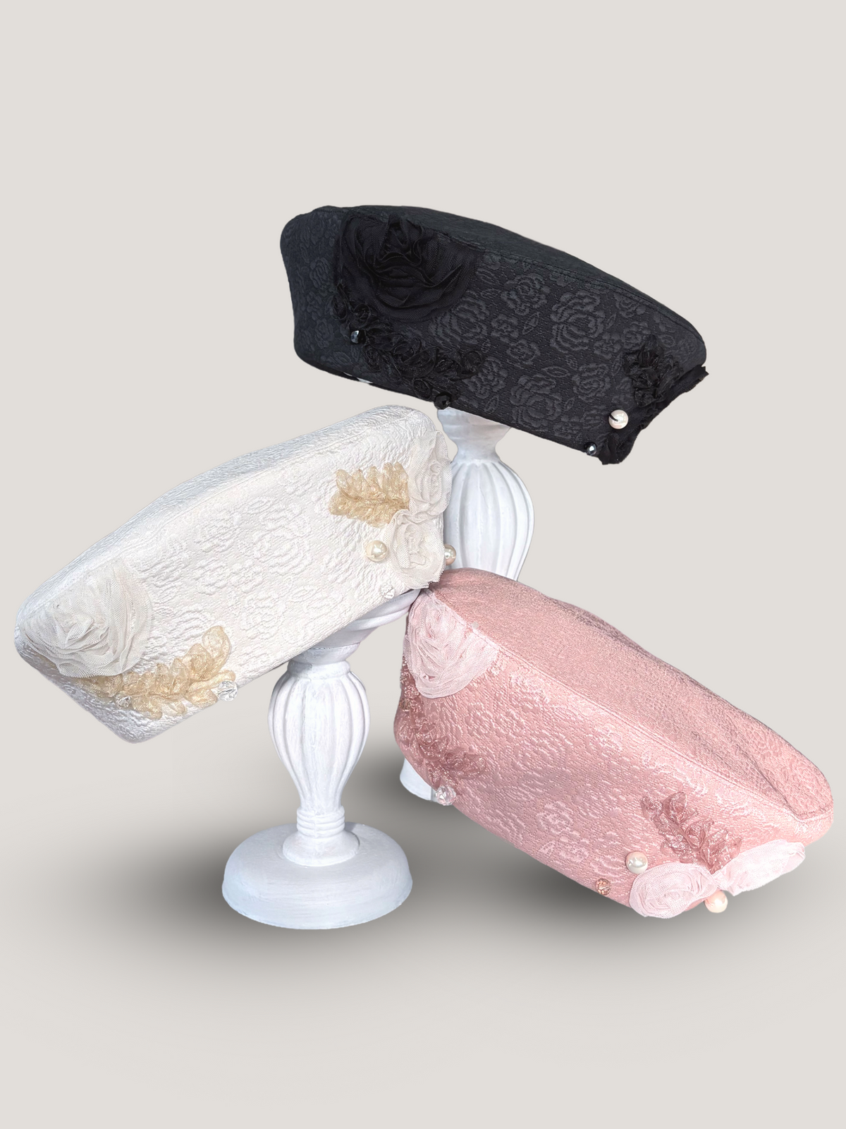ETRE'MIU Rose Couture Beret 玫瑰提花刺繡貝雷帽