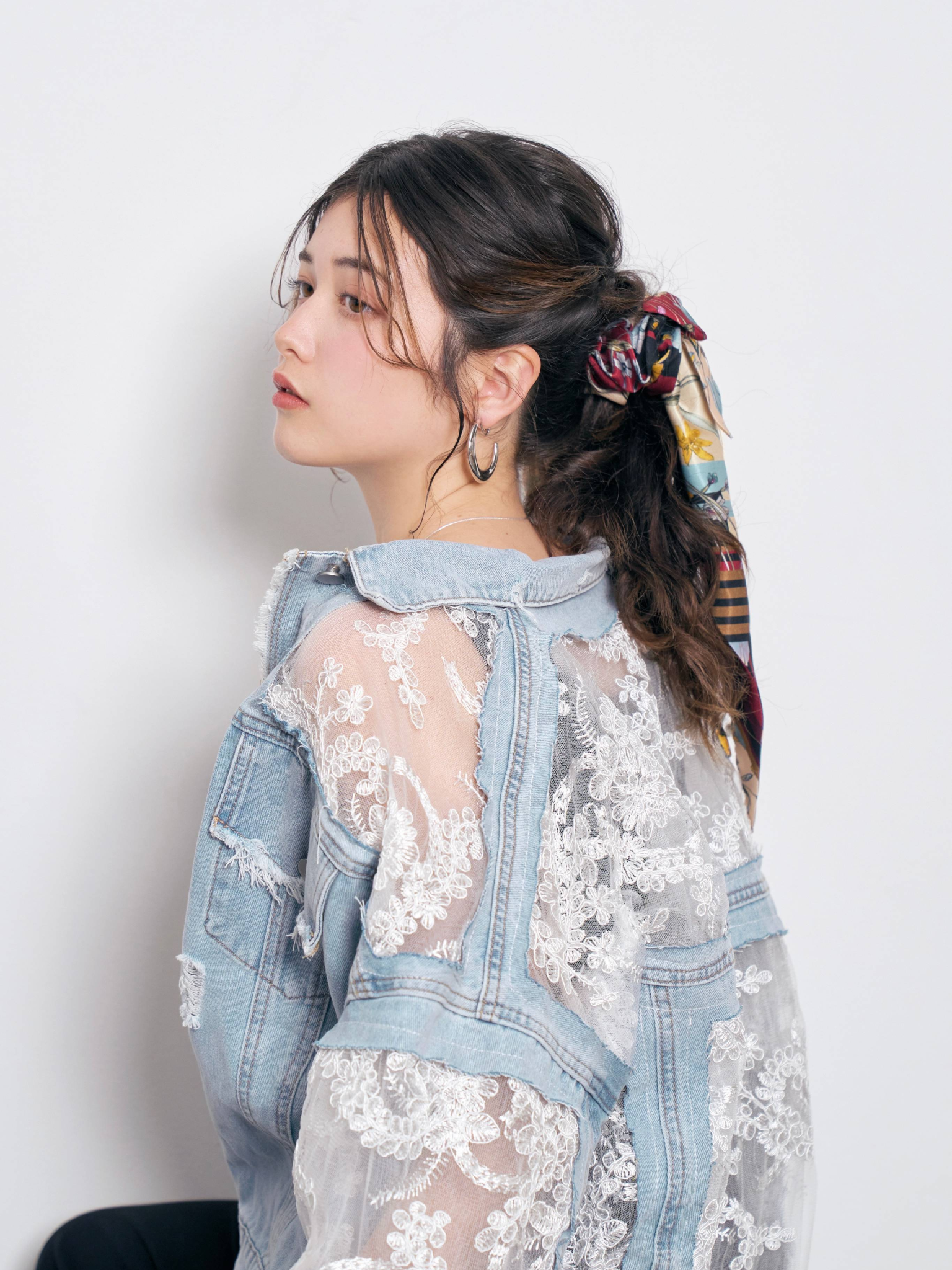 Floral Scarf Ribbon Chou Chou – ETRE'MIU