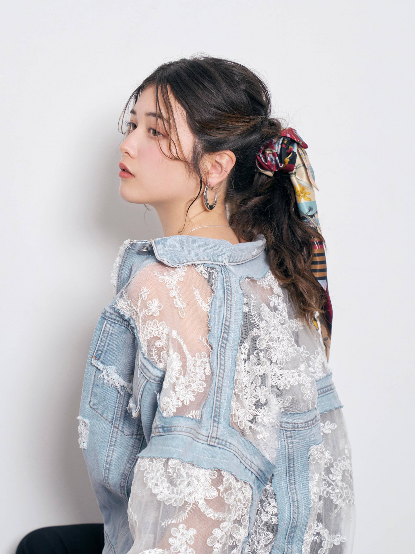 Floral Scarf Ribbon Chou Chou