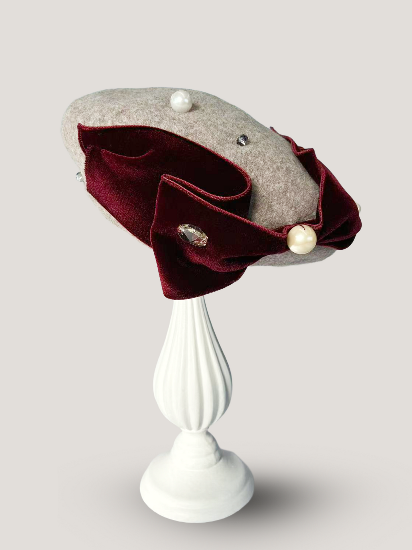 Luna Pearl Ribbon Beret