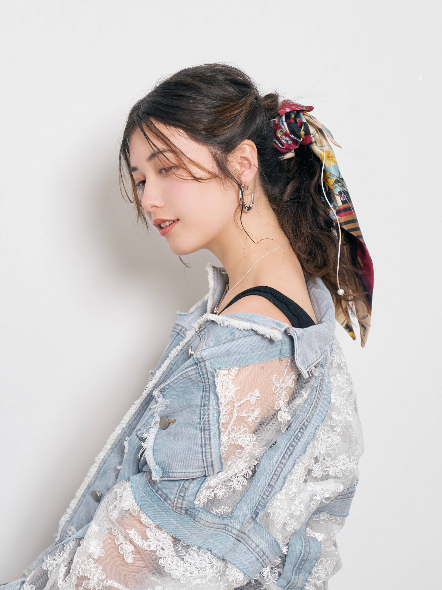 Floral Scarf Ribbon Chou Chou