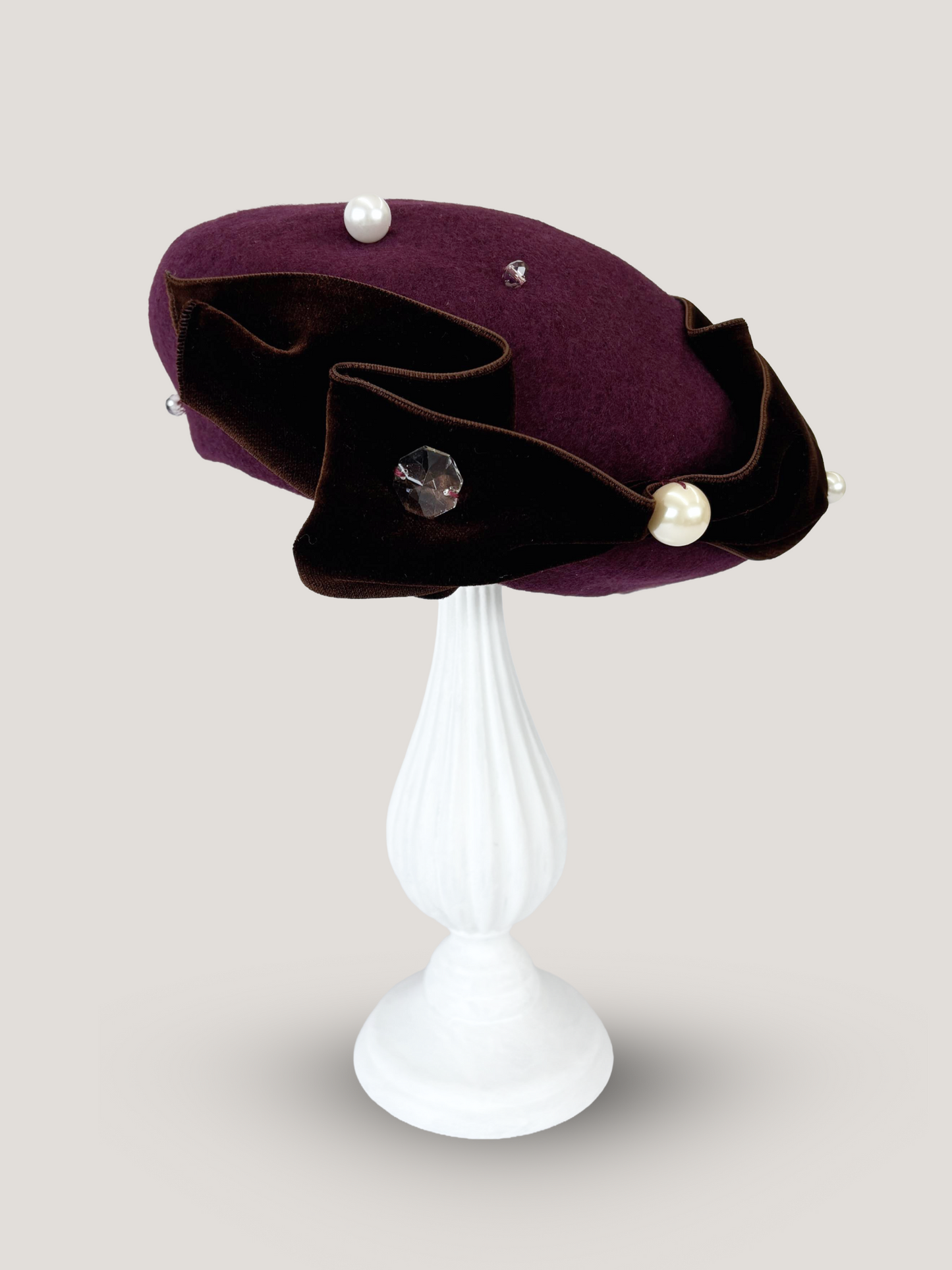 Luna Pearl Ribbon Beret