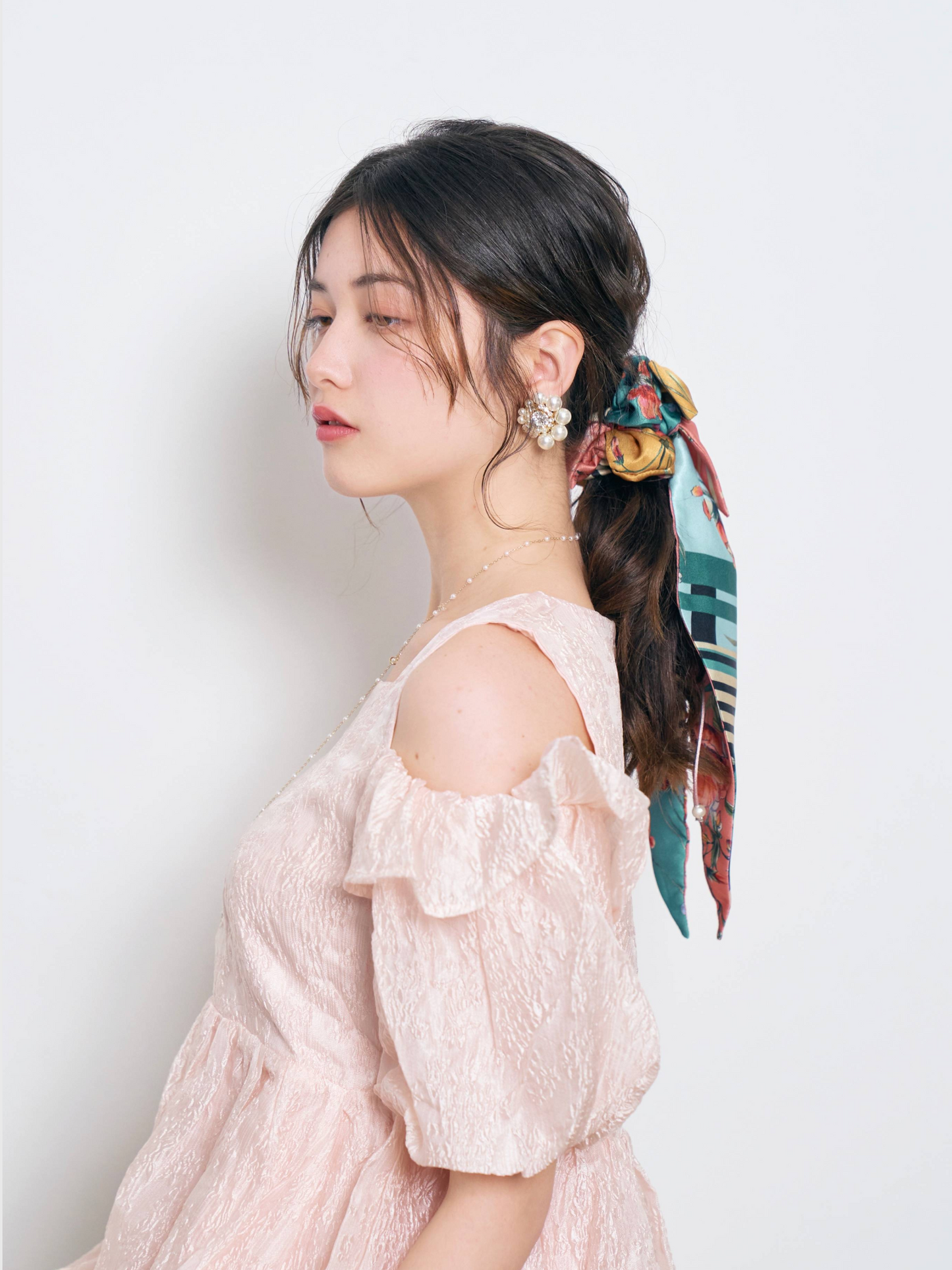 Floral Scarf Ribbon Chou Chou