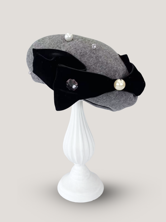 Luna Pearl Ribbon Beret
