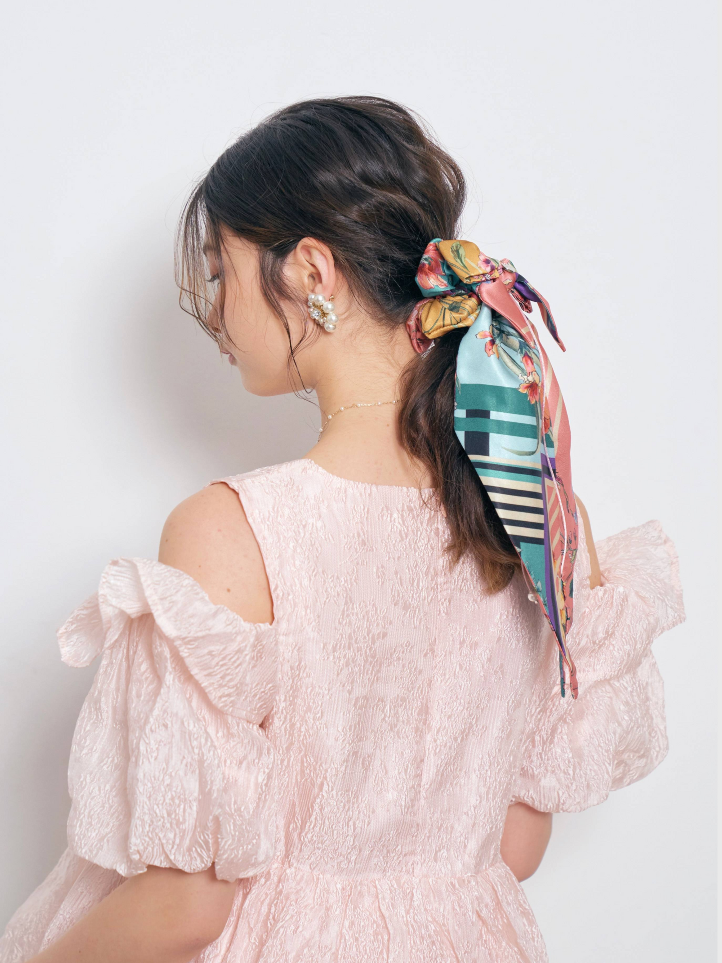Floral Scarf Ribbon Chou Chou
