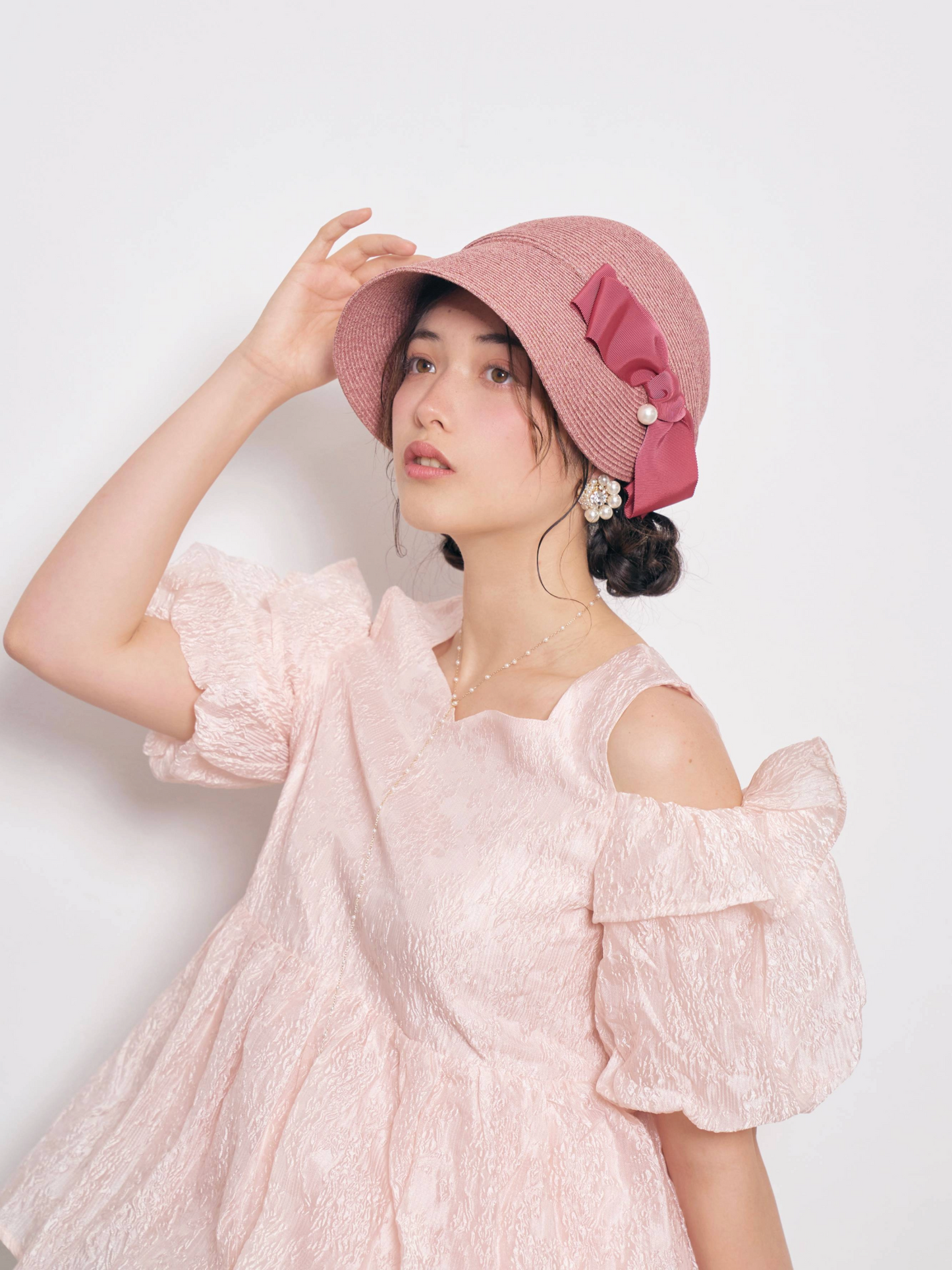 Pearl Side Ribbon Casquette
