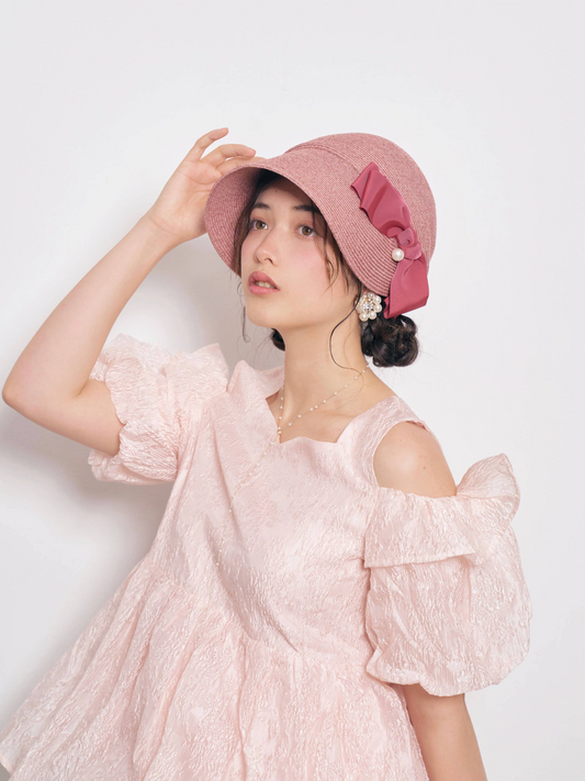 Pearl Side Ribbon Casquette