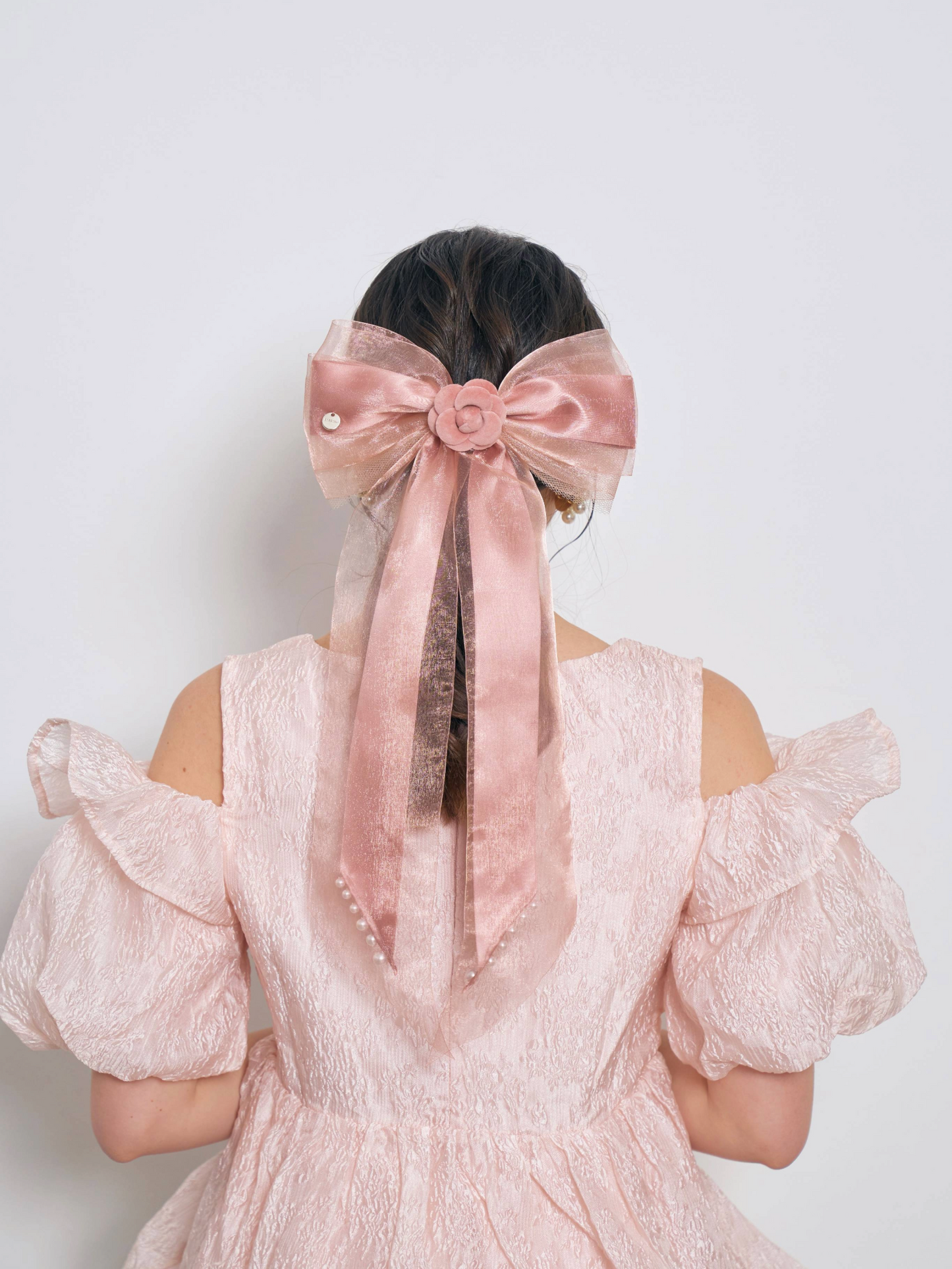 Camellia Ribbon CP Barrette