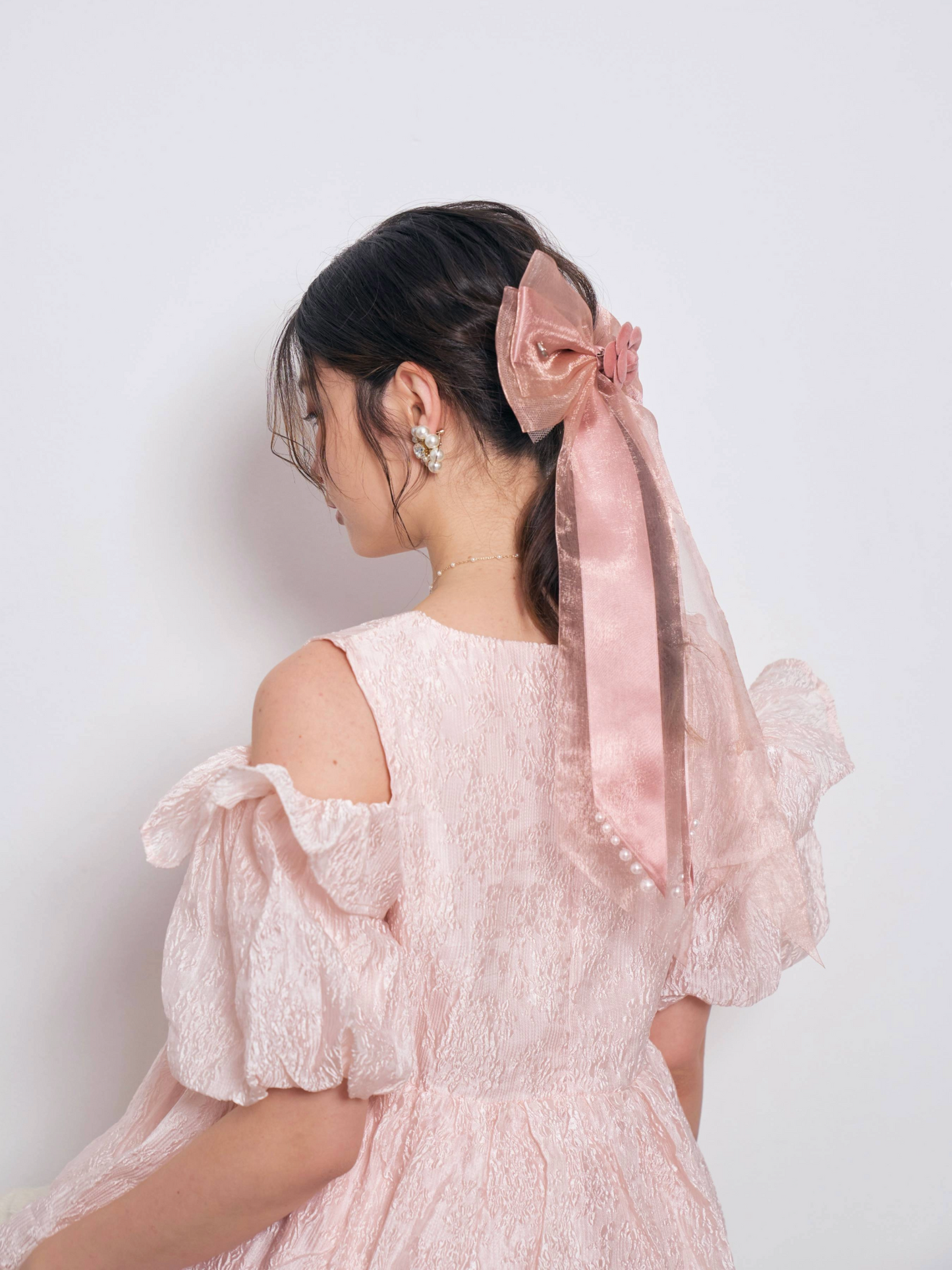 Camellia Ribbon CP Barrette