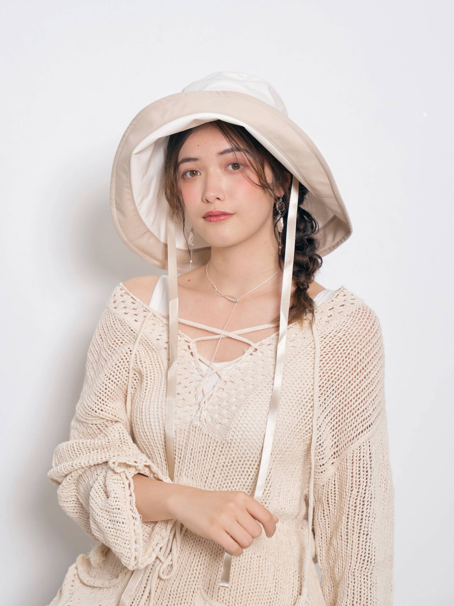 Gather Long Brim Hat