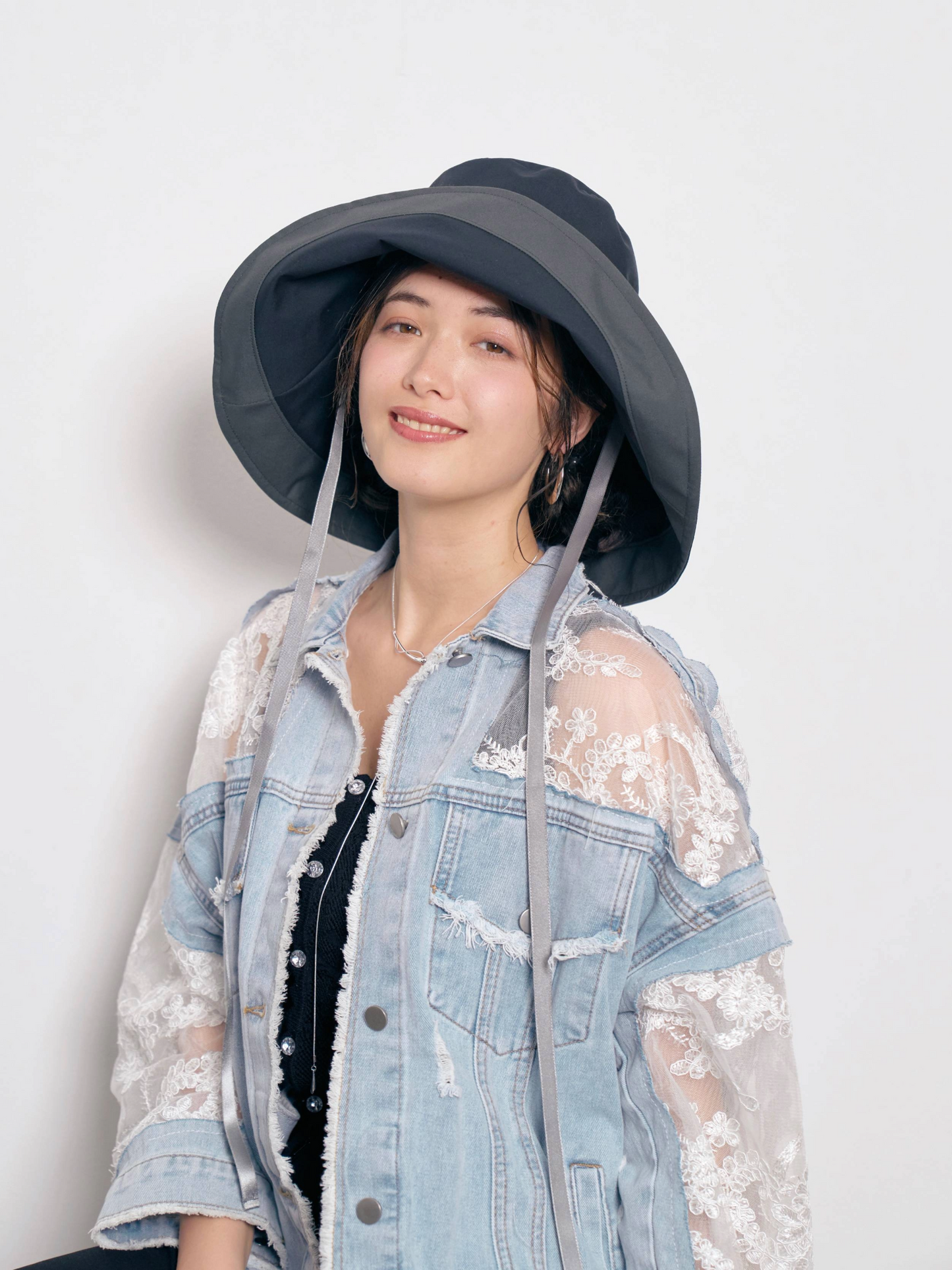 Gather Long Brim Hat