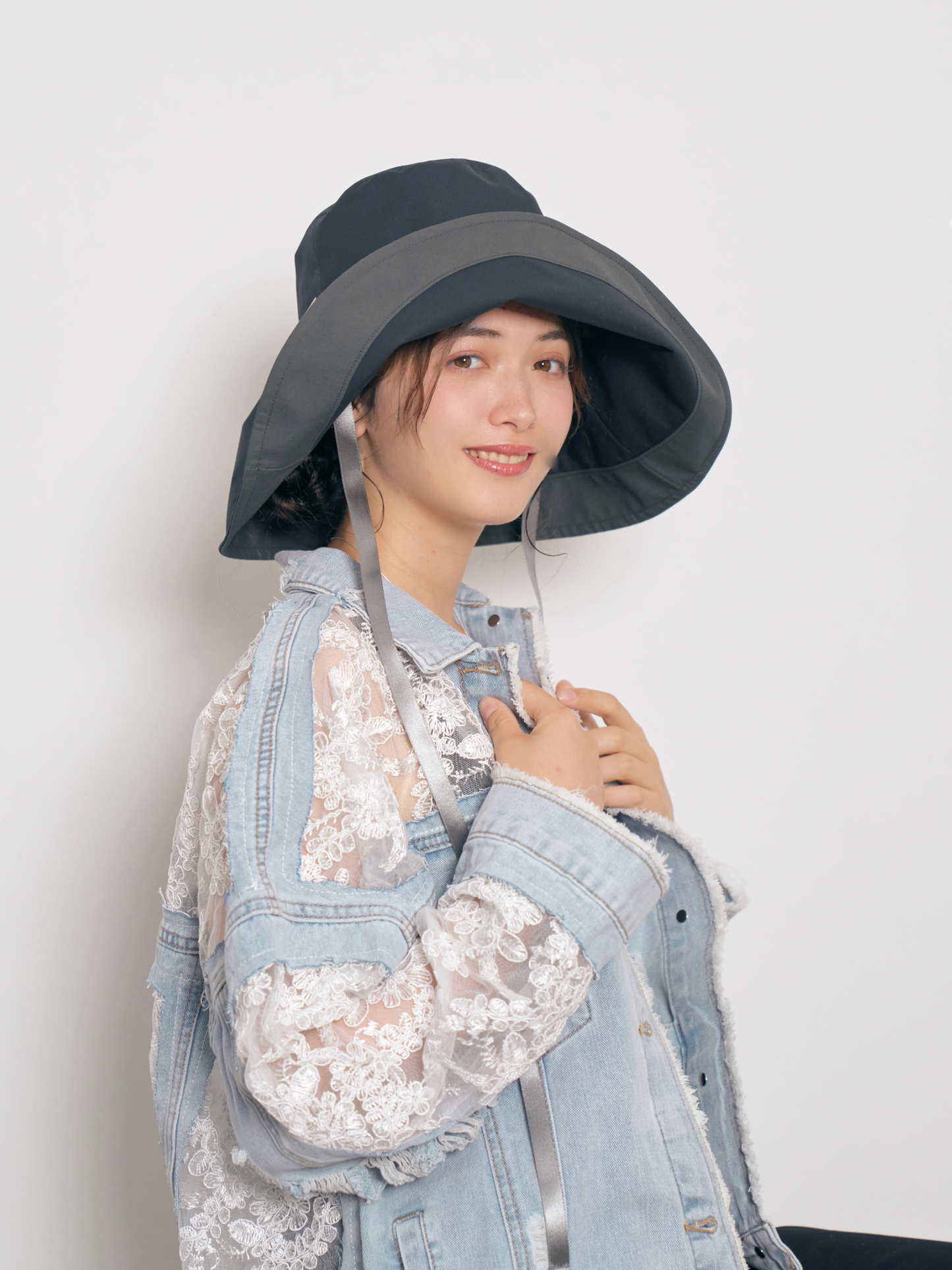 Gather Long Brim Hat