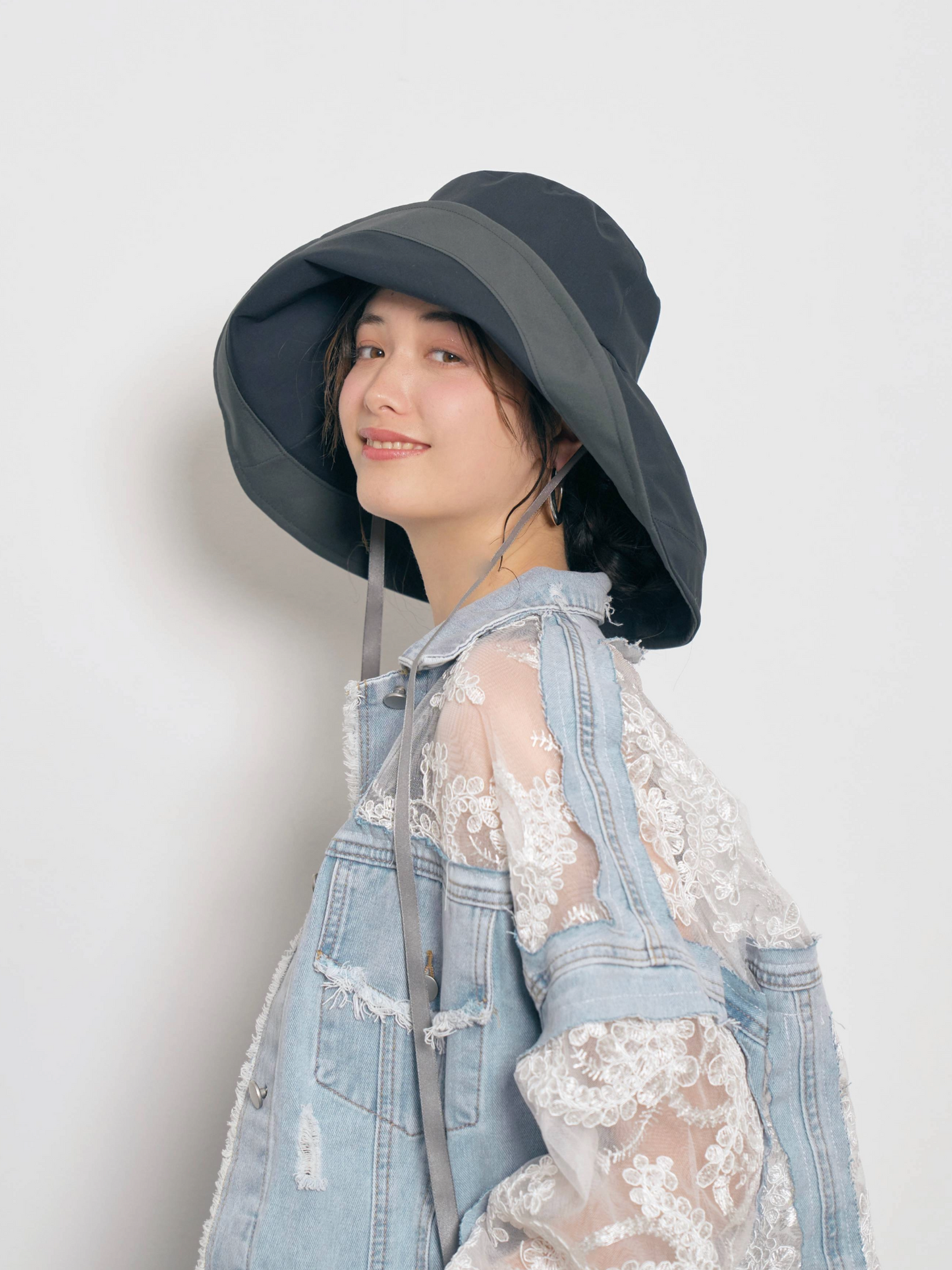 Gather Long Brim Hat