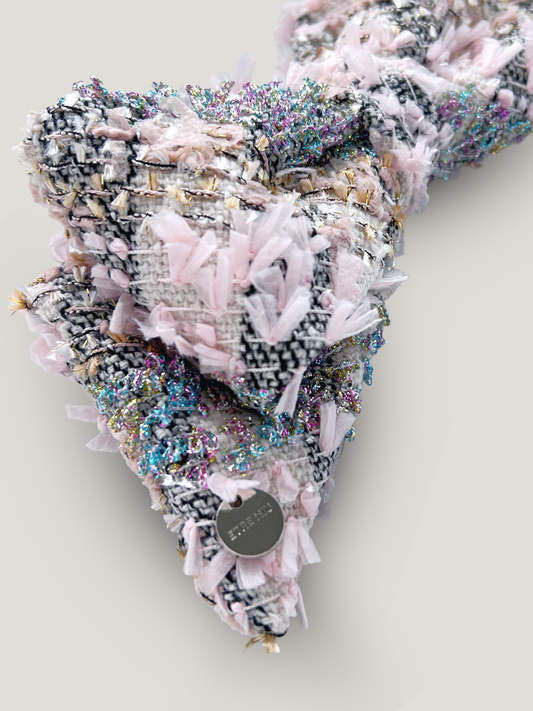 ETRE'MIU Champagne Tweed Barrette ピンクのツイードリボンバレッタ