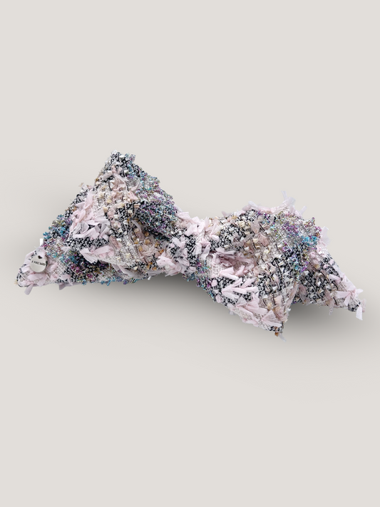 ETRE'MIU Champagne Tweed Barrette ピンクのツイードリボンバレッタ 別アングル