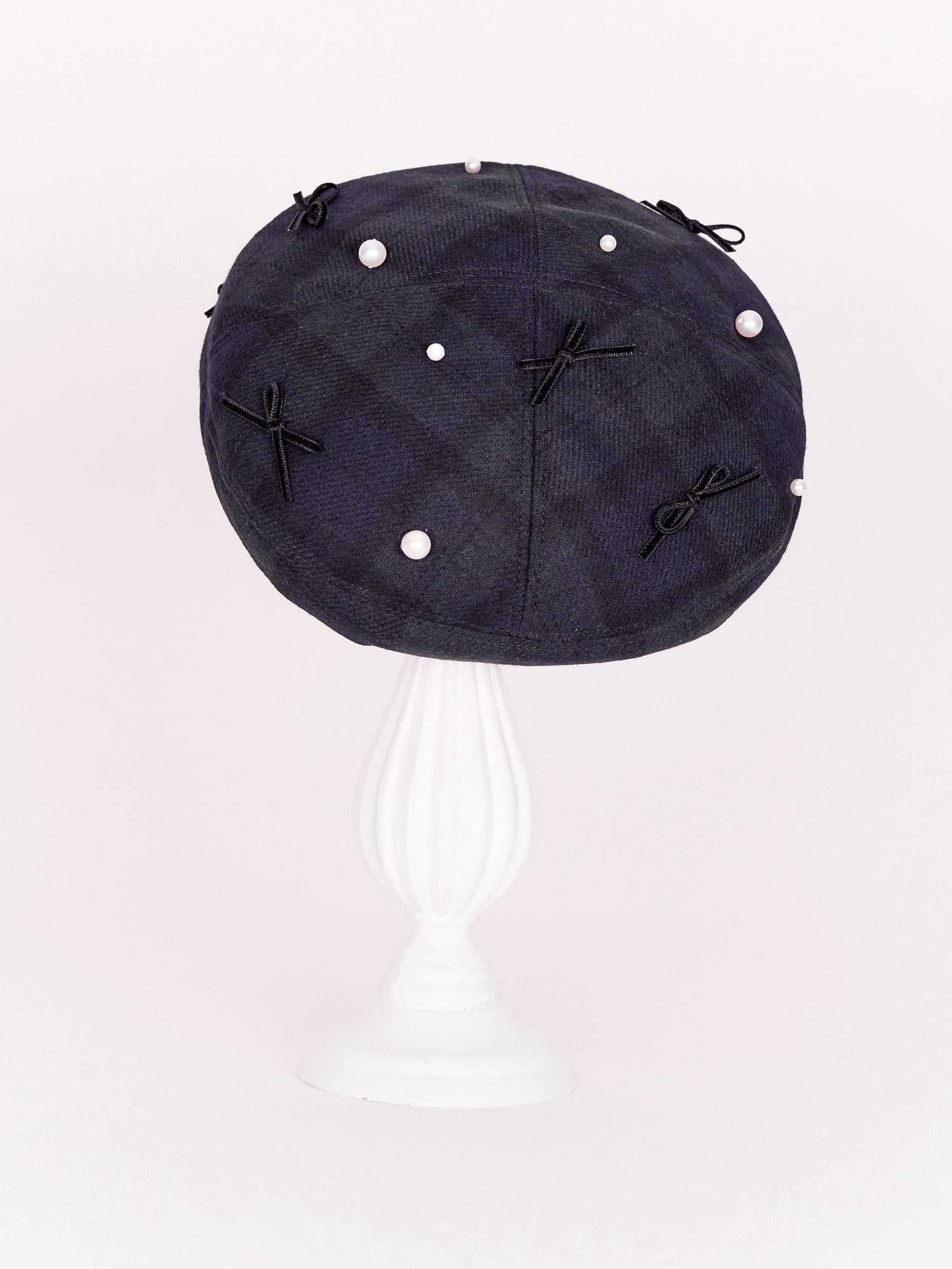 Pearl Ribbon Beret Check