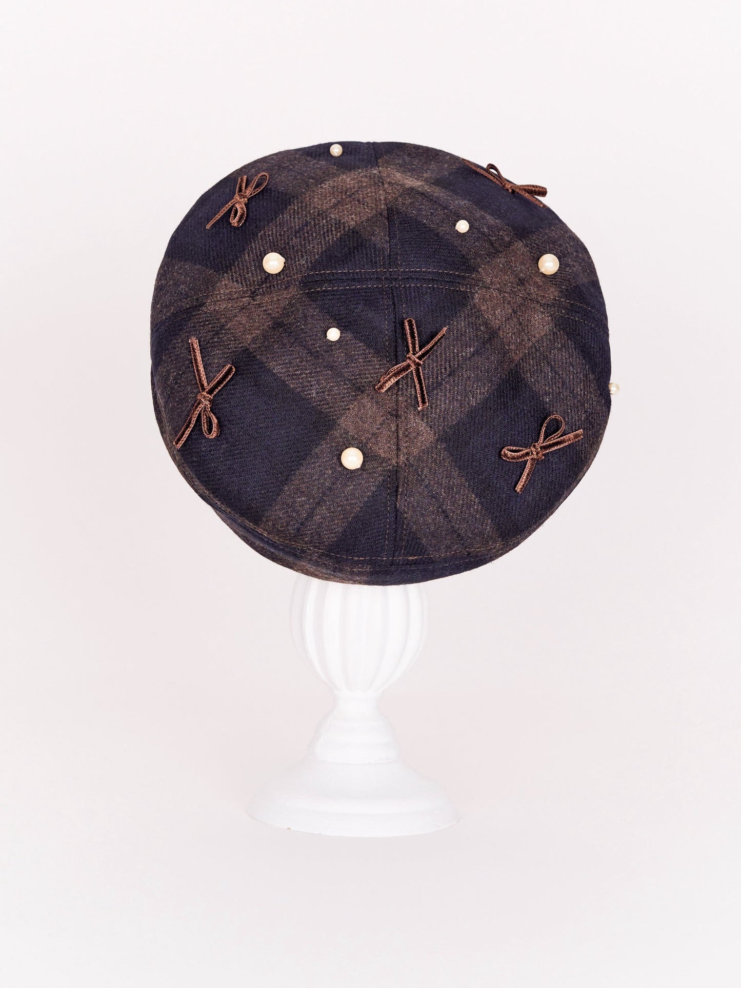 Pearl Ribbon Beret Check